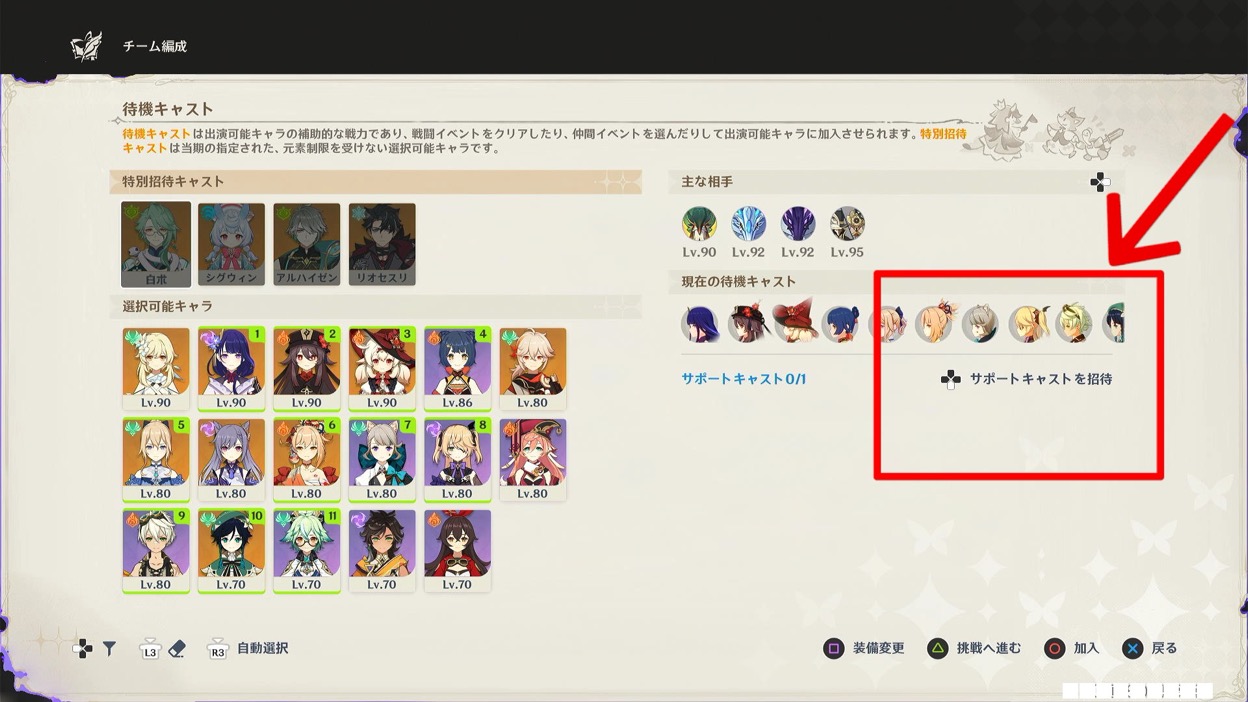 サポートキャスト