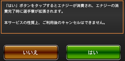 確認画面で「はい」
