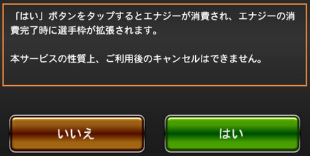 確認画面で「はい」