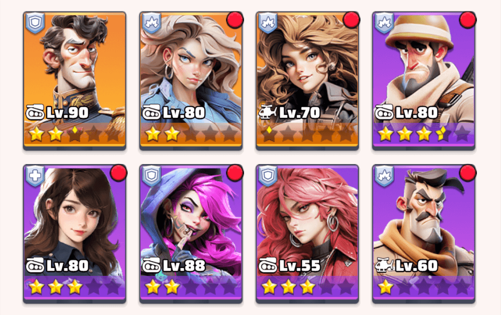 装備の前にまずは強化したい英雄を決めておく