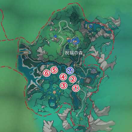 祝福の森エリアマップ