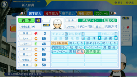 イチローのステータス