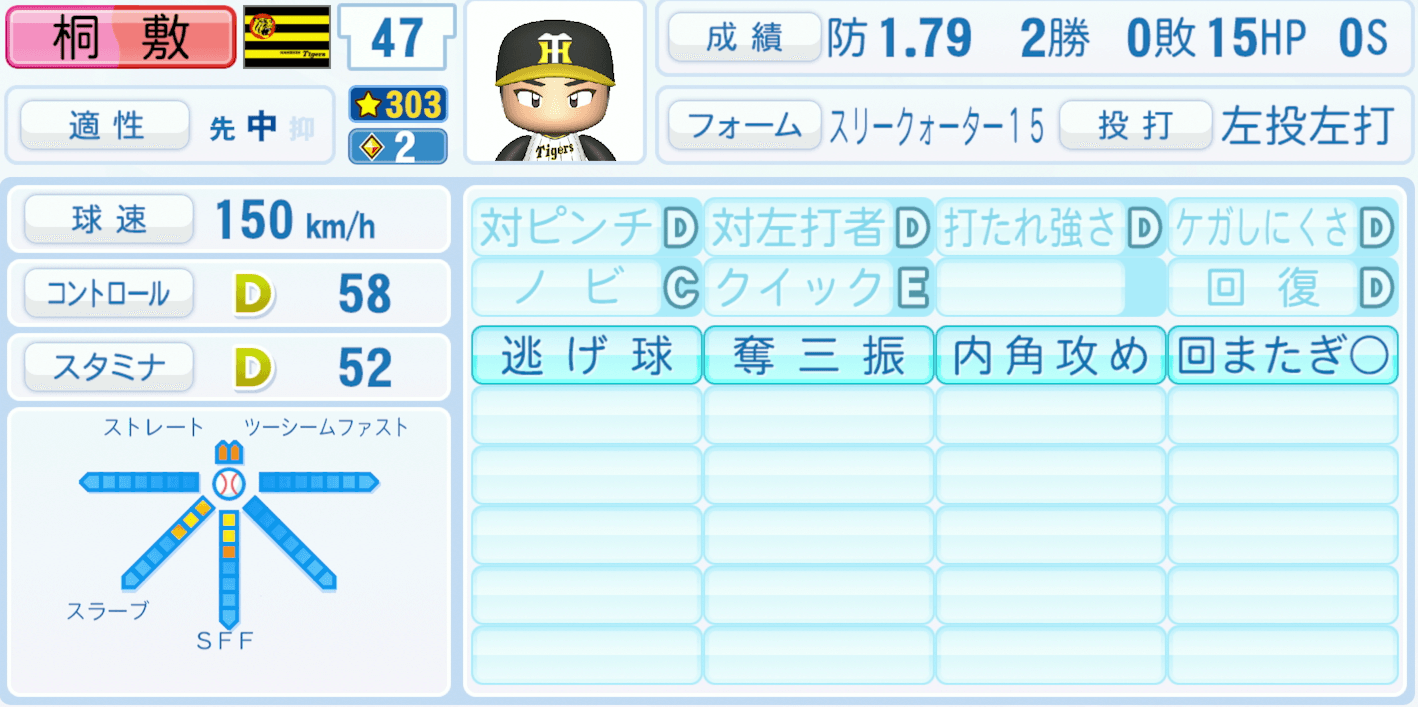 桐敷拓馬のステータス画像