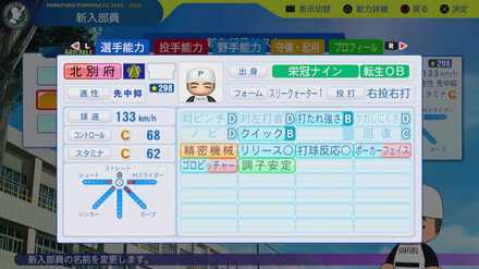 北別府学のステータス