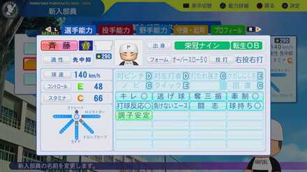 斉藤和巳のステータス