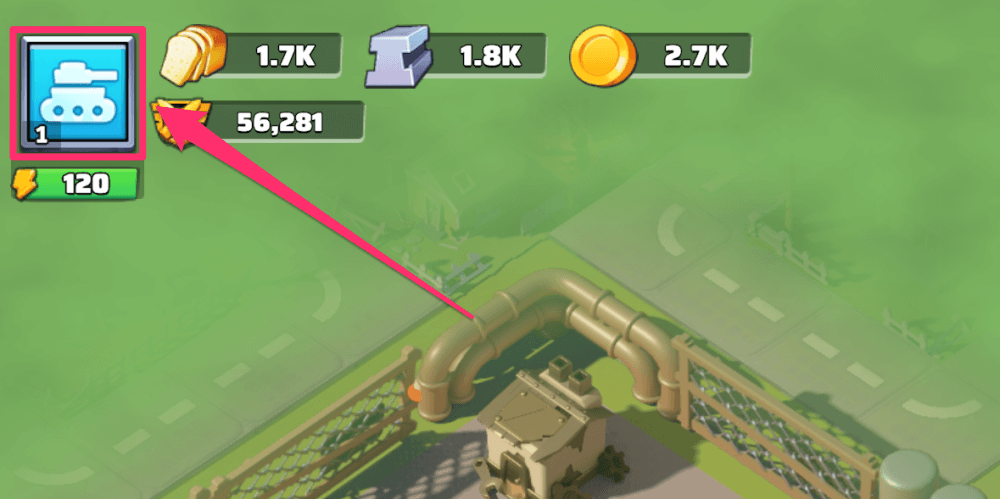 左上のアイコンをタップする