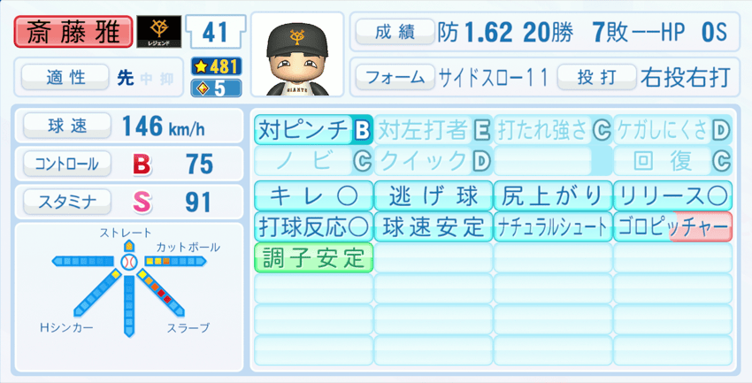 斎藤雅樹のステータス画像