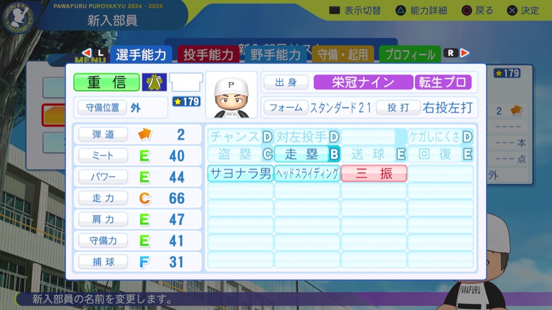 重信慎之介の転生時能力