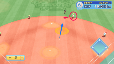 球が飛んでくるほうへ移動