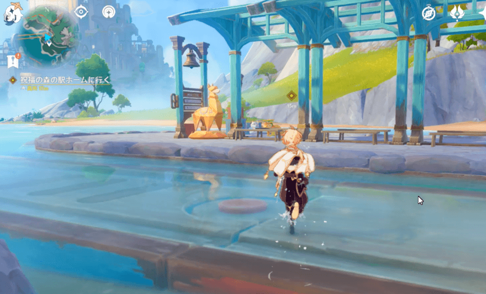 駅のホームに向かう