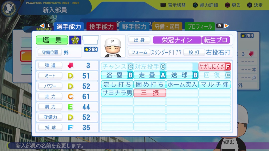 塩見泰隆の転生時能力