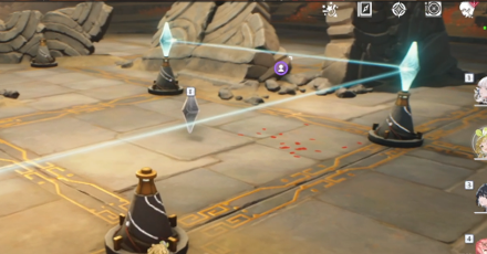 開始地点右にクリスタルを置く