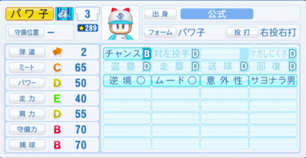 パワ子のステータス画像