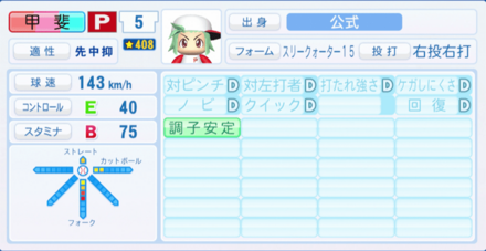 甲斐進撃のステータス画像