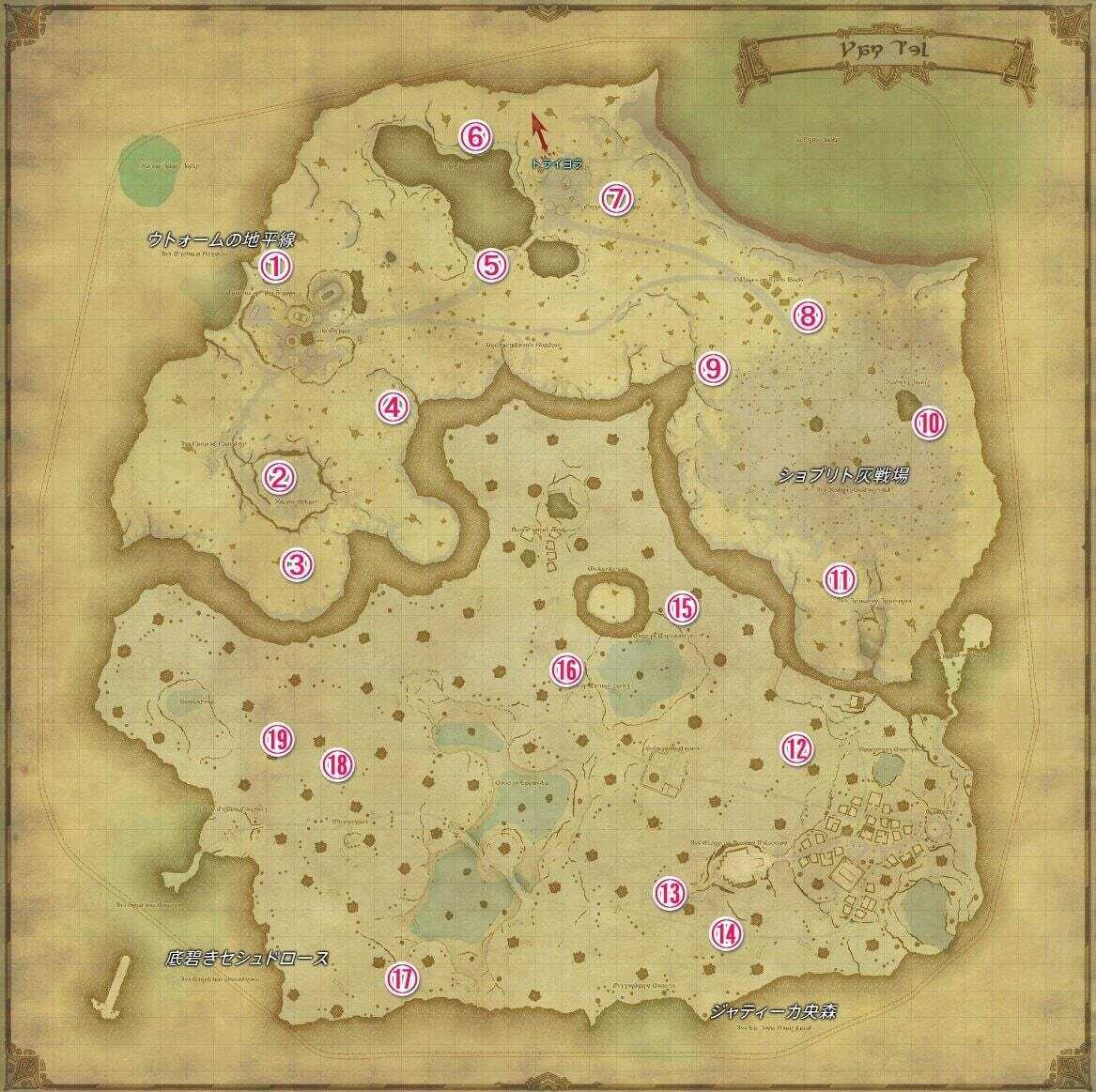 ヤクテル樹海モブマップ画像