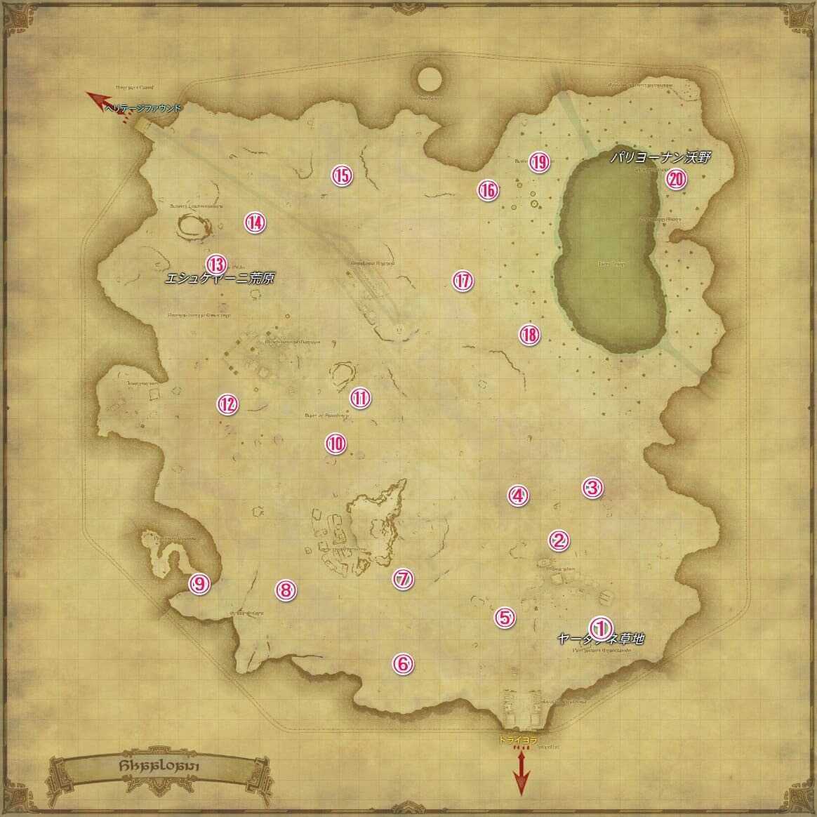 シャーローニ荒野モブマップ画像