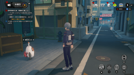 通りの出口で泣いているちびっ子と話す