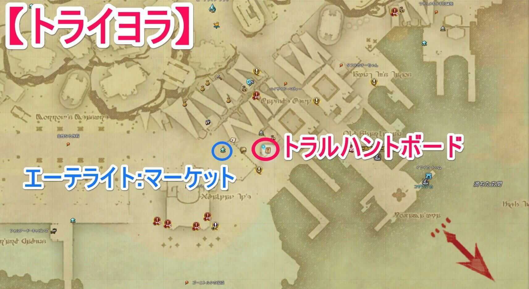 トラルハントボードのマップ画像