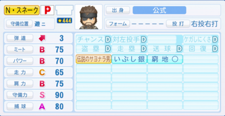 ネイキッドスネークのステータス画像