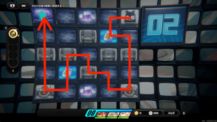 右下、左下、左上の順に回って