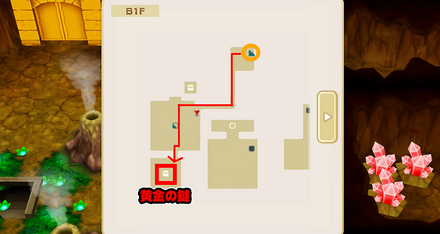 温泉の村の黄金の鍵マップ