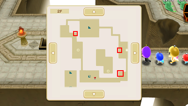 風の塔2Fのキノコの場所