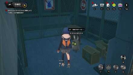 カスタムショップ向かいのフェンス内にいるボンプと話す