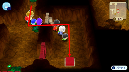 白扉を通って赤スイッチを押す