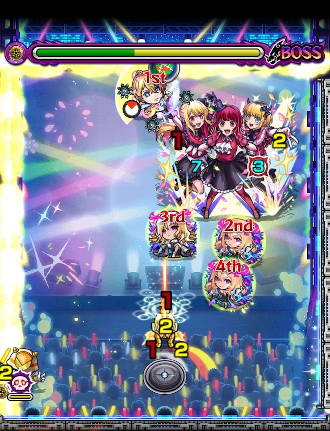モンスト B小町アイドルボス2クロスドクロ処理後