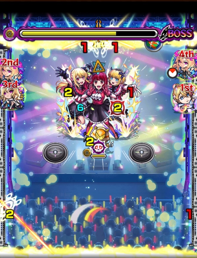 モンスト B小町アイドルボス3クロスドクロ処理後