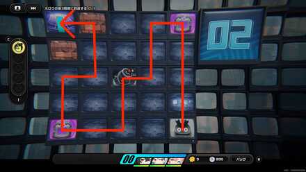 宝箱を取りつつ爆弾を押し壁を破壊