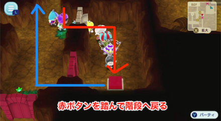 赤を踏んで戻る