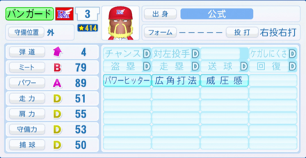 ボーマンバンガードのステータス画像