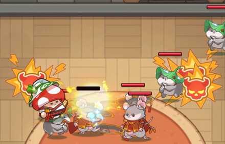 ネズミをタップしてハンマーで倒す