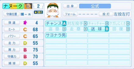 ナヌークアキアックのステータス画像