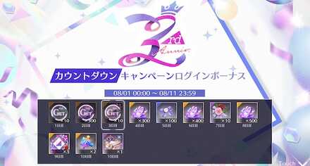 3rdAnniv.キャンペーンログインボーナス