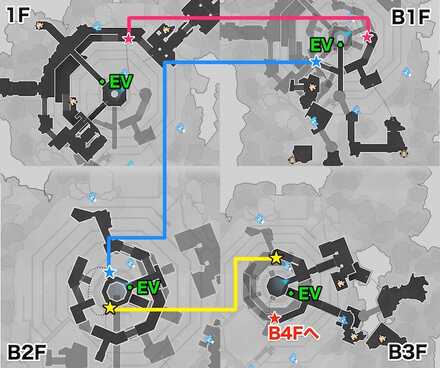 幽囚獄のフロア移動ルート