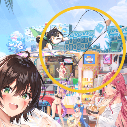 少女廻戦の百発百中阿羽釣竿のタップする場所