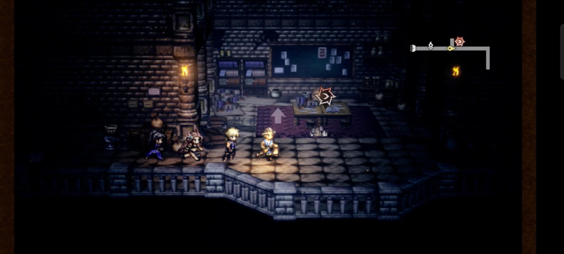 クエストマークをタップするとボス戦が始まる