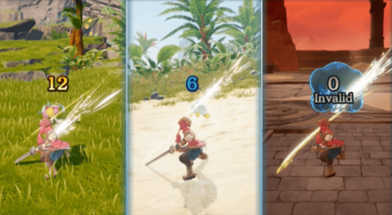 ダメージ表示の色で判別できる