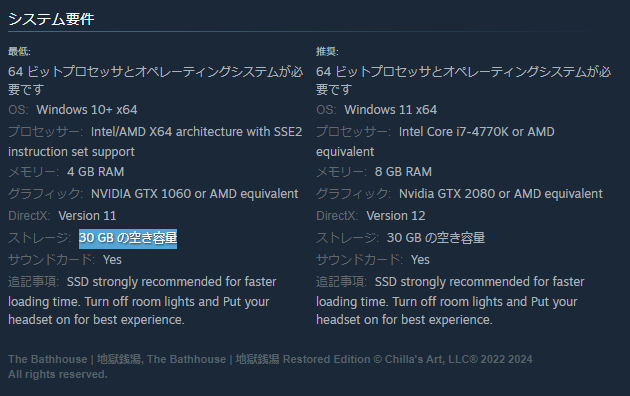 ストレージ必要容量