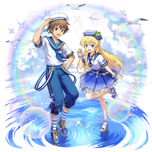 オセロニアの［夢の浜辺］カズマ＆アイリスの画像