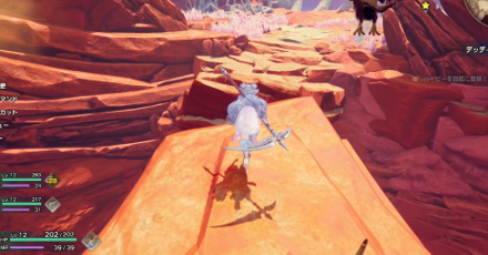 岩場を乗り継いでいく