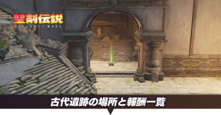 古代遺跡の場所と報酬一覧