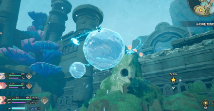 水玉で上段へ移動