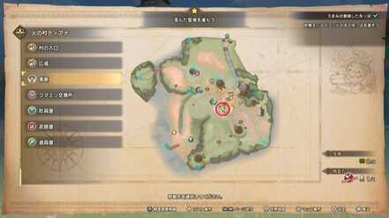 火の村ティアナの竜脈マップ画像