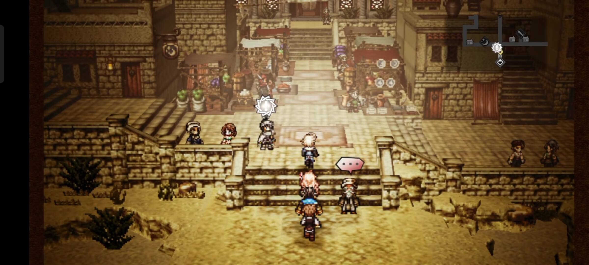 入口で旅人シャルルに話しかける