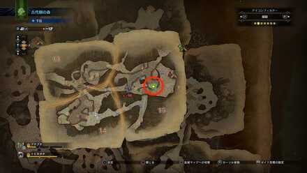 エリア15のマップ