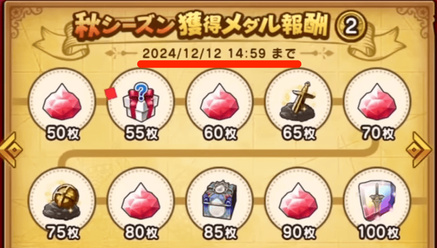 報酬には累計報酬とシーズン報酬の2種類がある