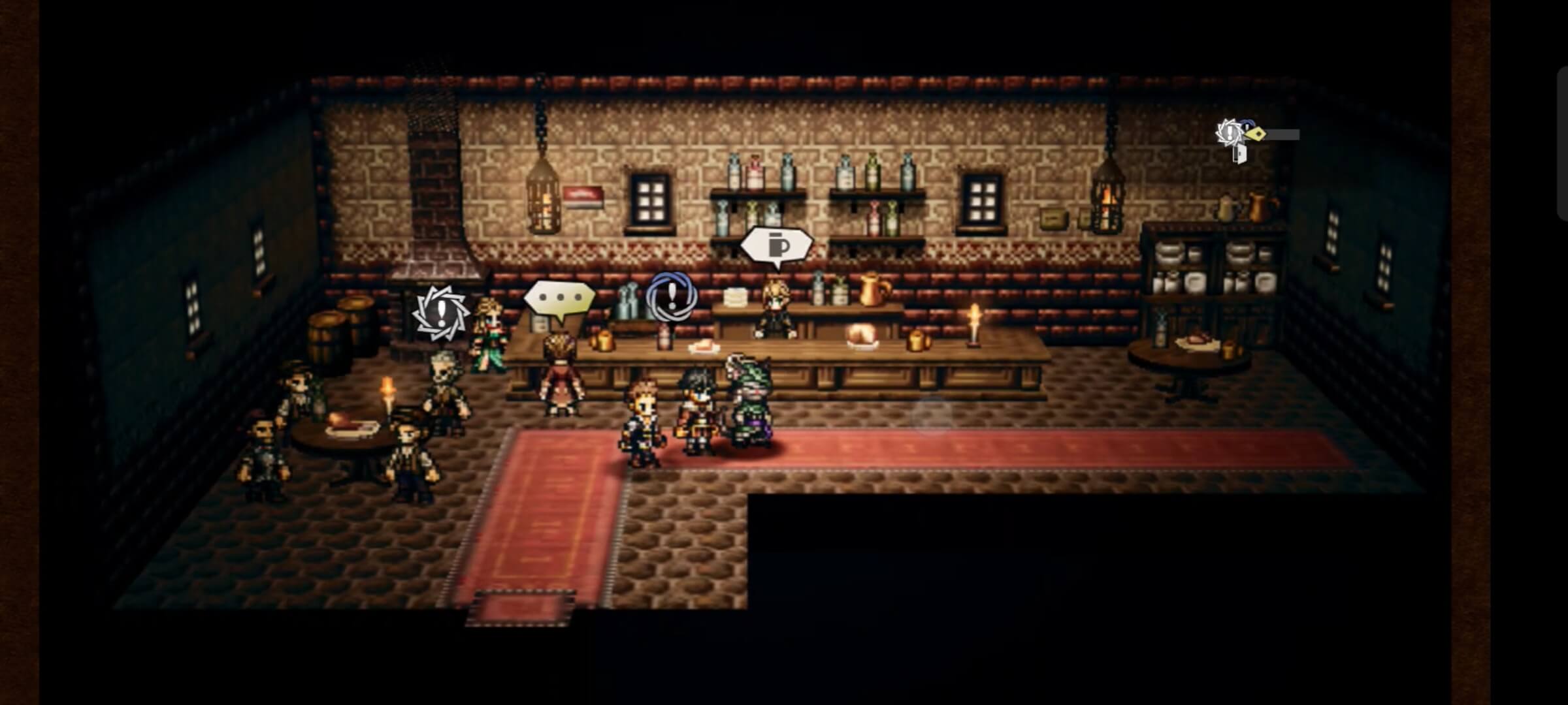 酒場内のクエストマークで受注